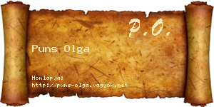 Puns Olga névjegykártya