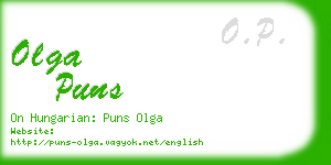 olga puns business card